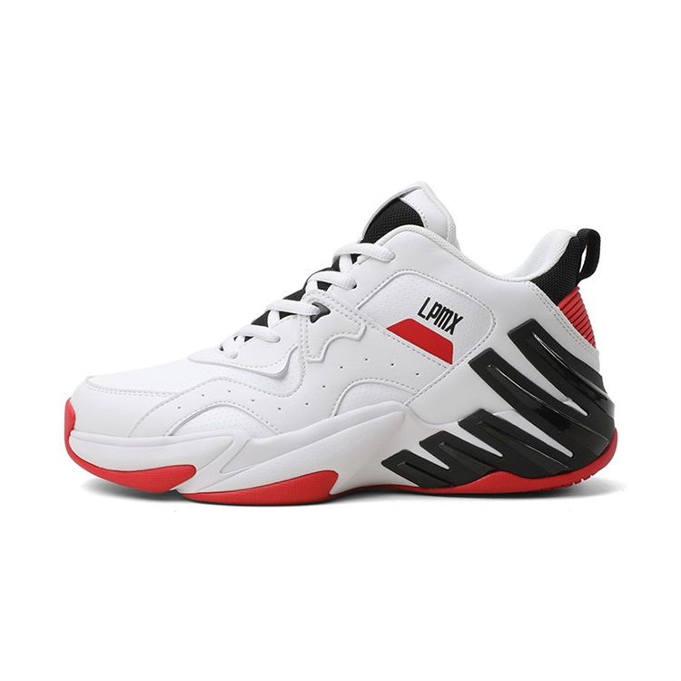 Износостойкие и легкие высокие повседневные кроссовки для мужчин LPMX, White/Black/Red 
Износостойкие и легкие высокие повседневные кроссовки для мужчин LPMX, White/Black/Red