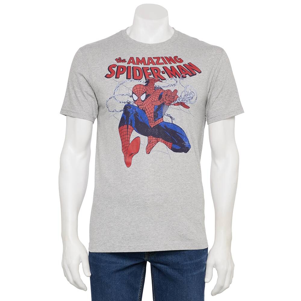 Мужская футболка с рисунком в стиле ретро Marvel The Amazing Spider-Man, цвет Heather Grey
Мужская футболка с рисунком в стиле ретро Marvel The Amazing Spider-Man, цвет Heather Grey