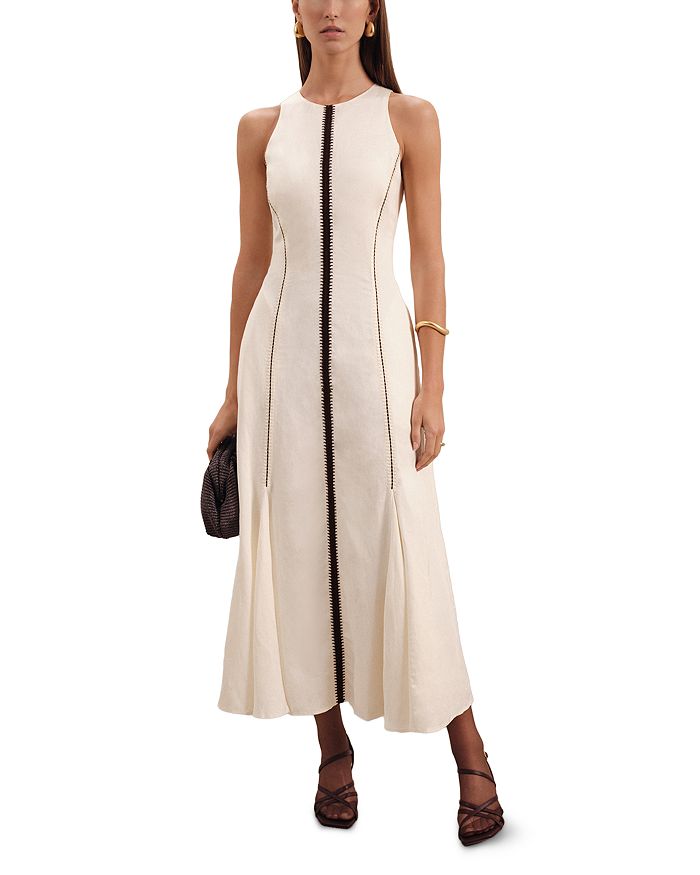 Платье Inaya Craft Stitched миниатюрных размеров REISS, слоновая кость/кремовый 
Платье Inaya Craft Stitched миниатюрных размеров REISS, слоновая кость/кремовый