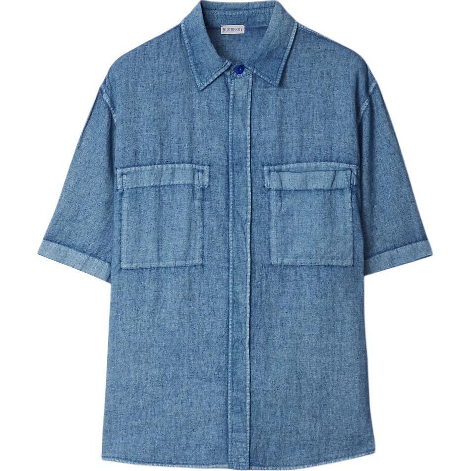 Рубашка Short sleeve Linen Shirt Burberry, синий
Рубашка Short sleeve Linen Shirt Burberry, синий