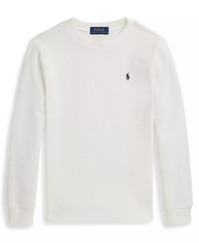 Мальчики 2-7 лет вафельная хлопковая футболка с длинным рукавом Polo Ralph Lauren, белый
Мальчики 2-7 лет вафельная хлопковая футболка с длинным рукавом Polo Ralph Lauren, белый