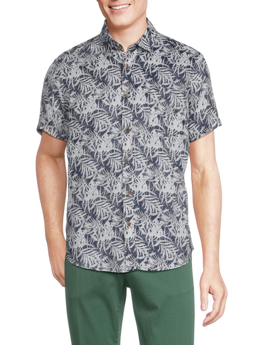 Льняная рубашка с принтом листьев Report Collection, темно-синий
Льняная рубашка с принтом листьев Report Collection, темно-синий