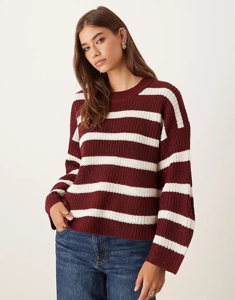 Джемпер JDY крупной вязки бордового цвета
Джемпер JDY крупной вязки бордового цвета