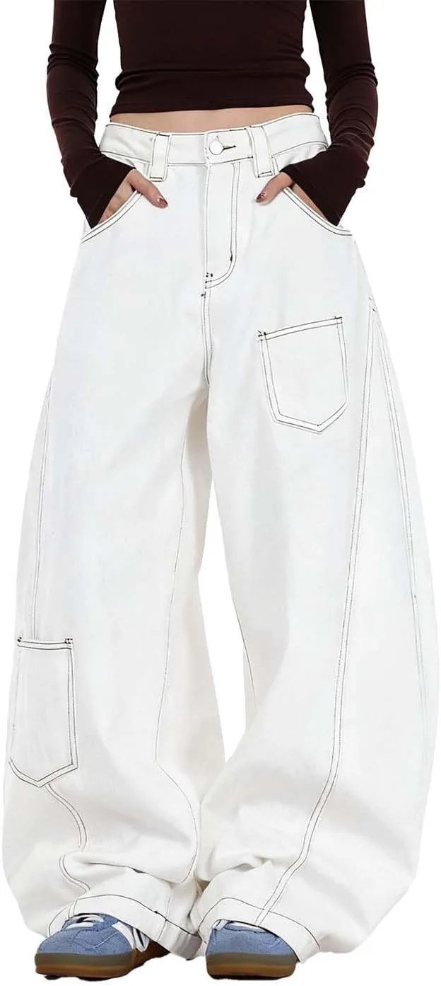 Багги карго джинсы для женщин Y2K с высокой талией и широкими штанинами jupkem
Багги карго джинсы для женщин Y2K с высокой талией и широкими штанинами jupkem