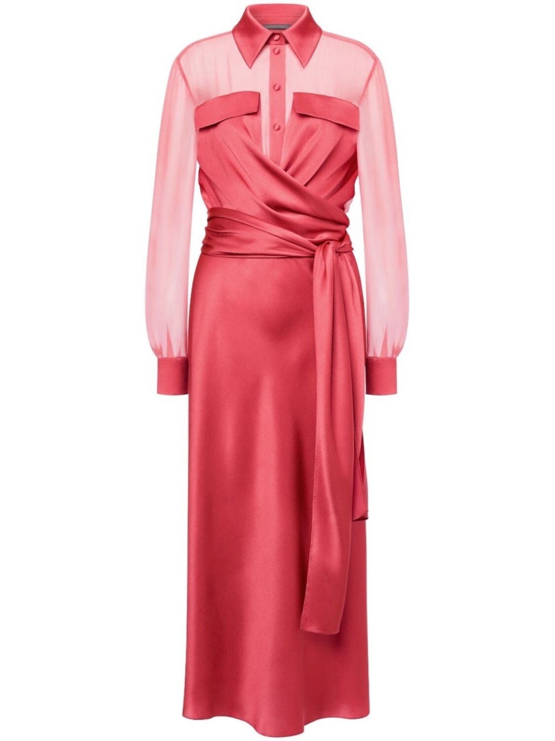 Платье-рубашка с драпировкой Alberta Ferretti, розовый 
Платье-рубашка с драпировкой Alberta Ferretti, розовый