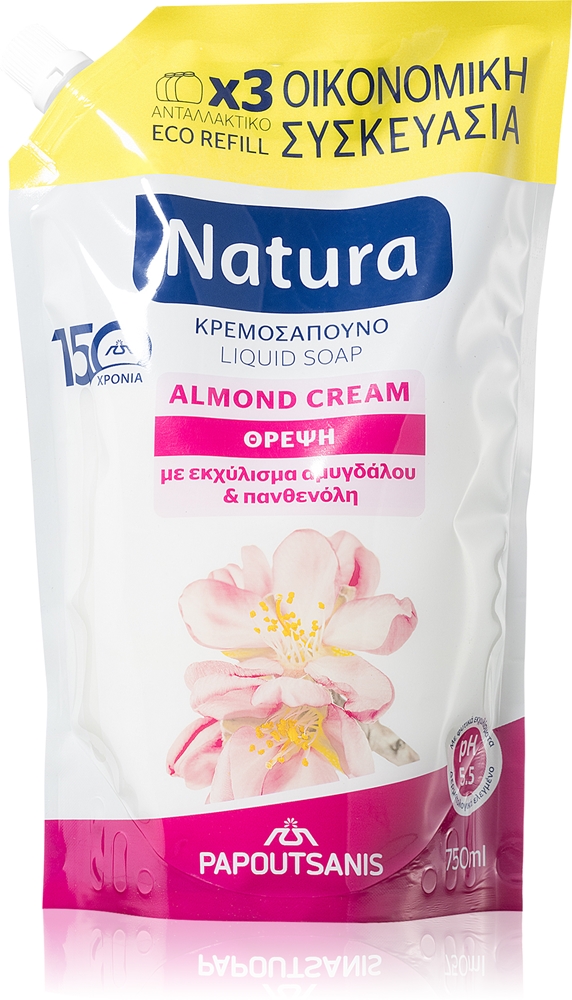 Сменная упаковка жидкого мыла Natura Mind Cream Papoutsanis, 750 мл
Сменная упаковка жидкого мыла Natura Mind Cream Papoutsanis, 750 мл