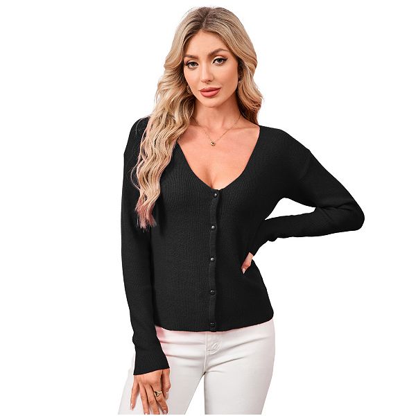 Женский кардиган вязаный свитер с v-образным вырезом Yesfashion, Black
Женский кардиган вязаный свитер с v-образным вырезом Yesfashion, Black