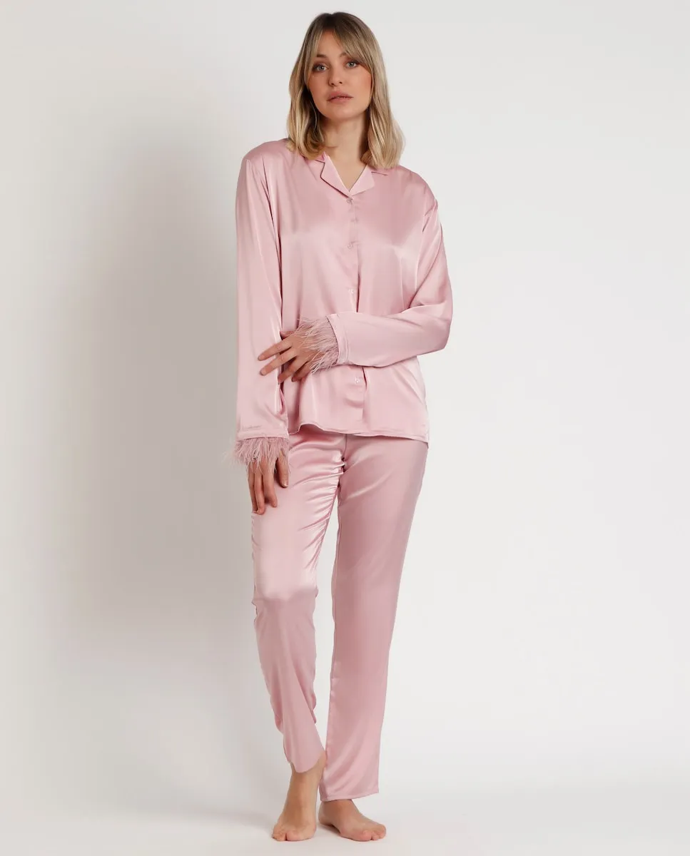 Длинная открытая свадебная пижама со съемными перьями Admas, розовый
Длинная открытая свадебная пижама со съемными перьями Admas, розовый