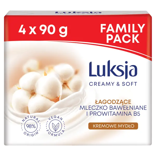 Набор: кремовое мыло, 4x90 г Luksja Creamy&Soft 
Набор: кремовое мыло, 4x90 г Luksja Creamy&Soft