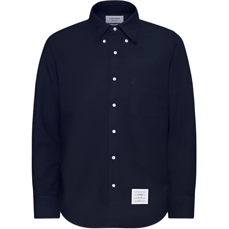 Хлопковая рубашка с логотипом THOM BROWNE, синий
Хлопковая рубашка с логотипом THOM BROWNE, синий