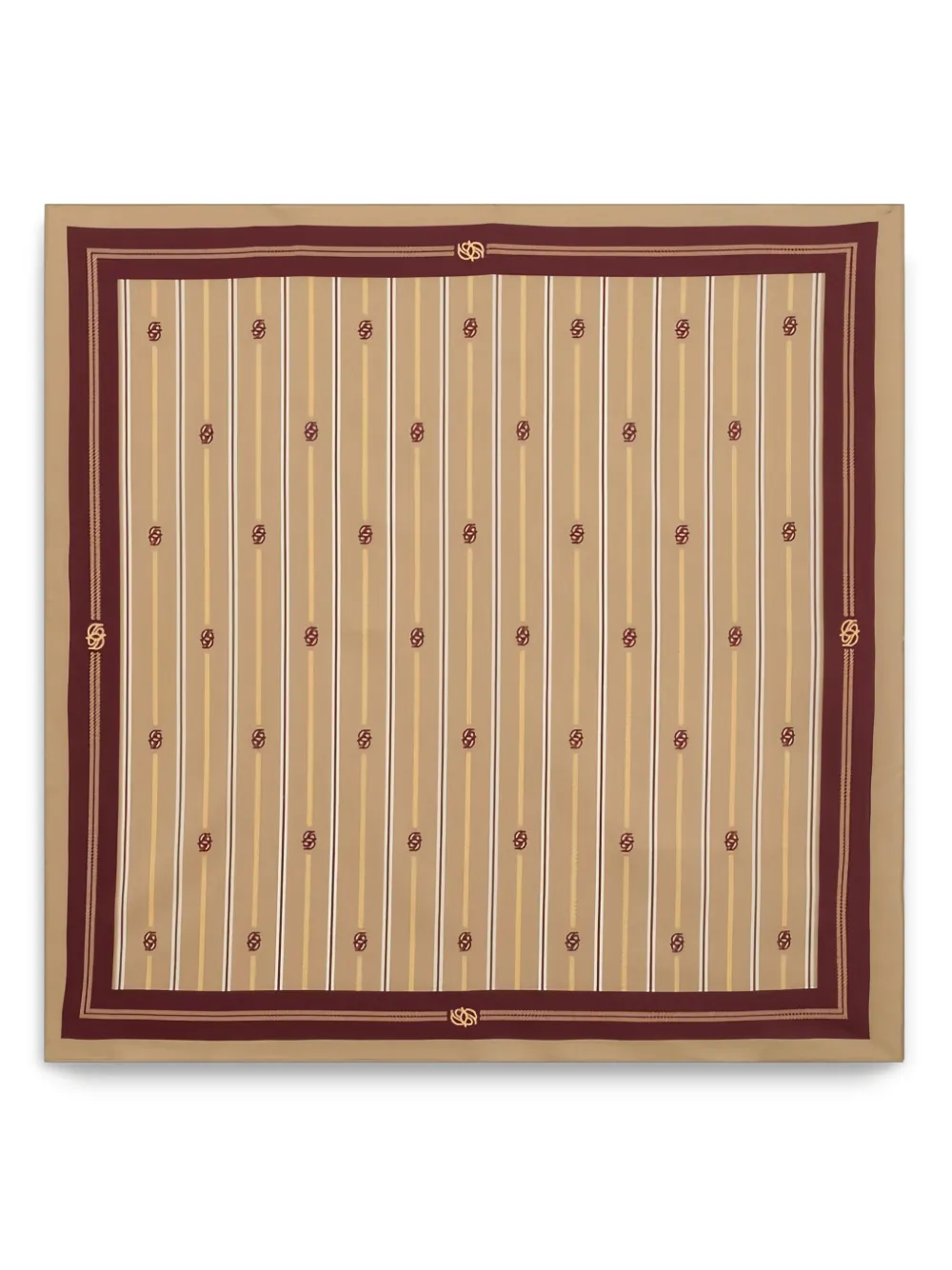 Шарф в полоску с логотипом Drôle De Monsieur, коричневый 
Шарф в полоску с логотипом Drôle De Monsieur, коричневый