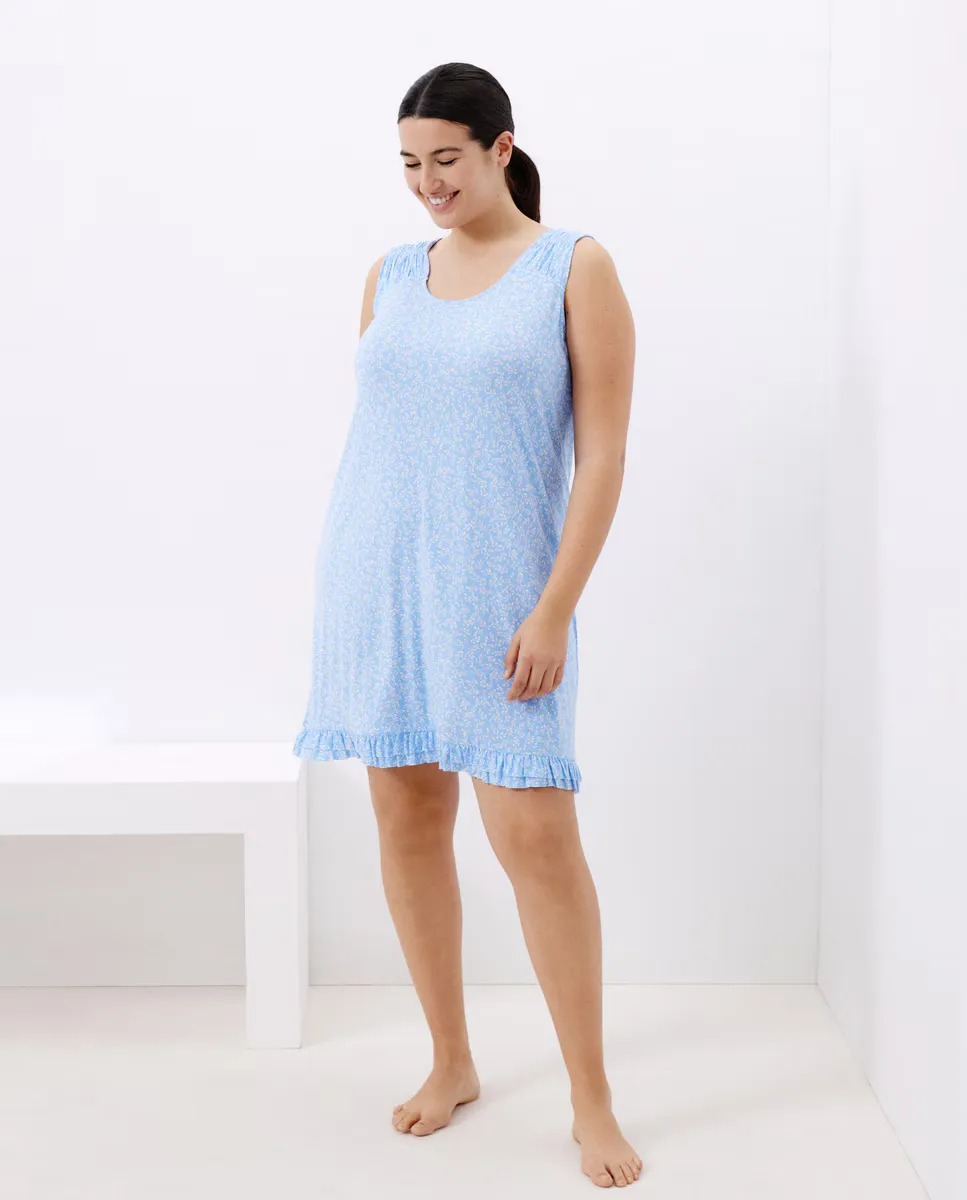 Ночная рубашка в майке с цветочным принтом Couchel, синий
Ночная рубашка в майке с цветочным принтом Couchel, синий