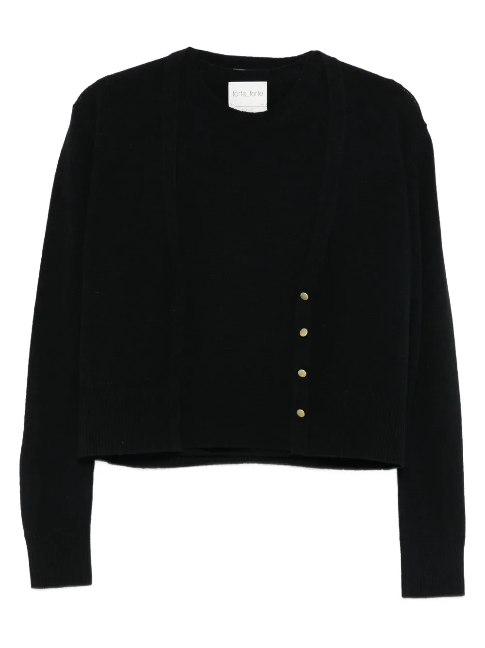 Укороченный кардиган Forte Forte, черный 
Укороченный кардиган Forte Forte, черный