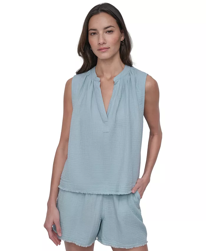 Женский укороченный топ без рукавов из двойного крепа и газа DKNY Jeans, серый
Женский укороченный топ без рукавов из двойного крепа и газа DKNY Jeans, серый