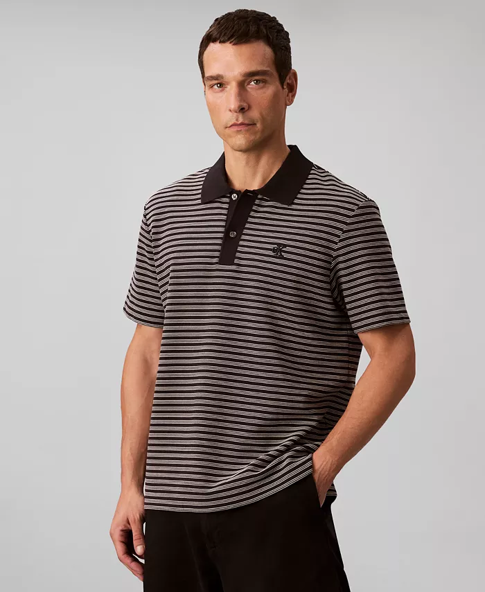 Мужская поло в полоску Ottoman Calvin Klein, черный
Мужская поло в полоску Ottoman Calvin Klein, черный