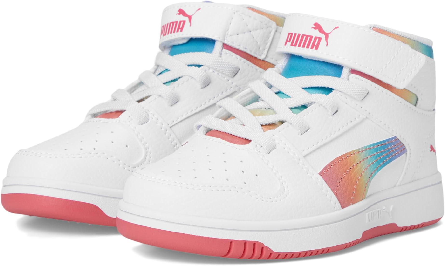 Кроссовки PUMA Kids Rebound Layup Mid Hook And Loop, Puma White/Magic Rose
Кроссовки PUMA Kids Rebound Layup Mid Hook And Loop, Puma White/Magic Rose