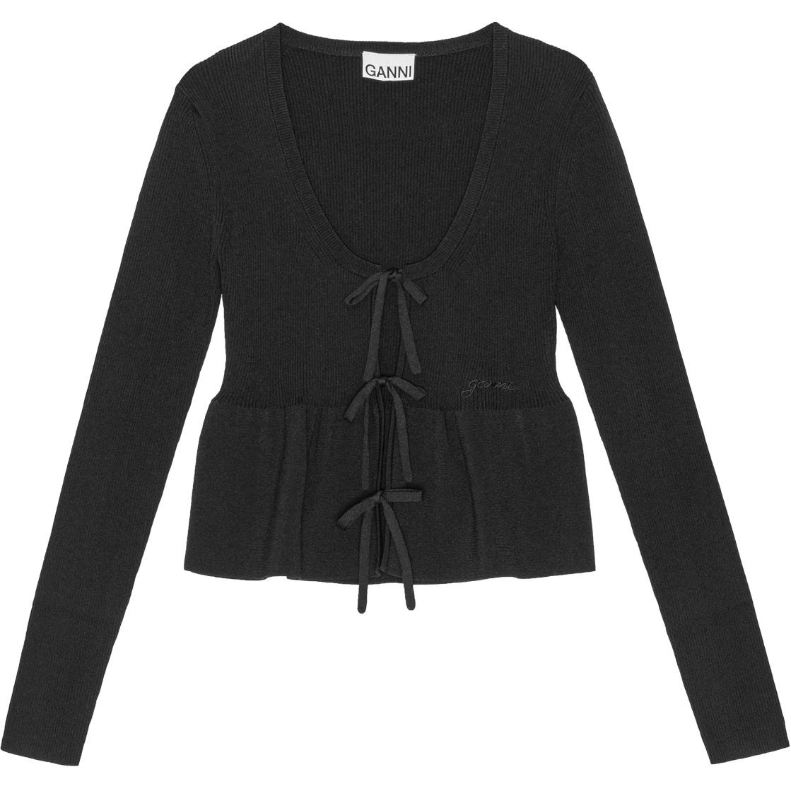 Кардиган с длинными рукавами на завязках GANNI, черный
Кардиган с длинными рукавами на завязках GANNI, черный