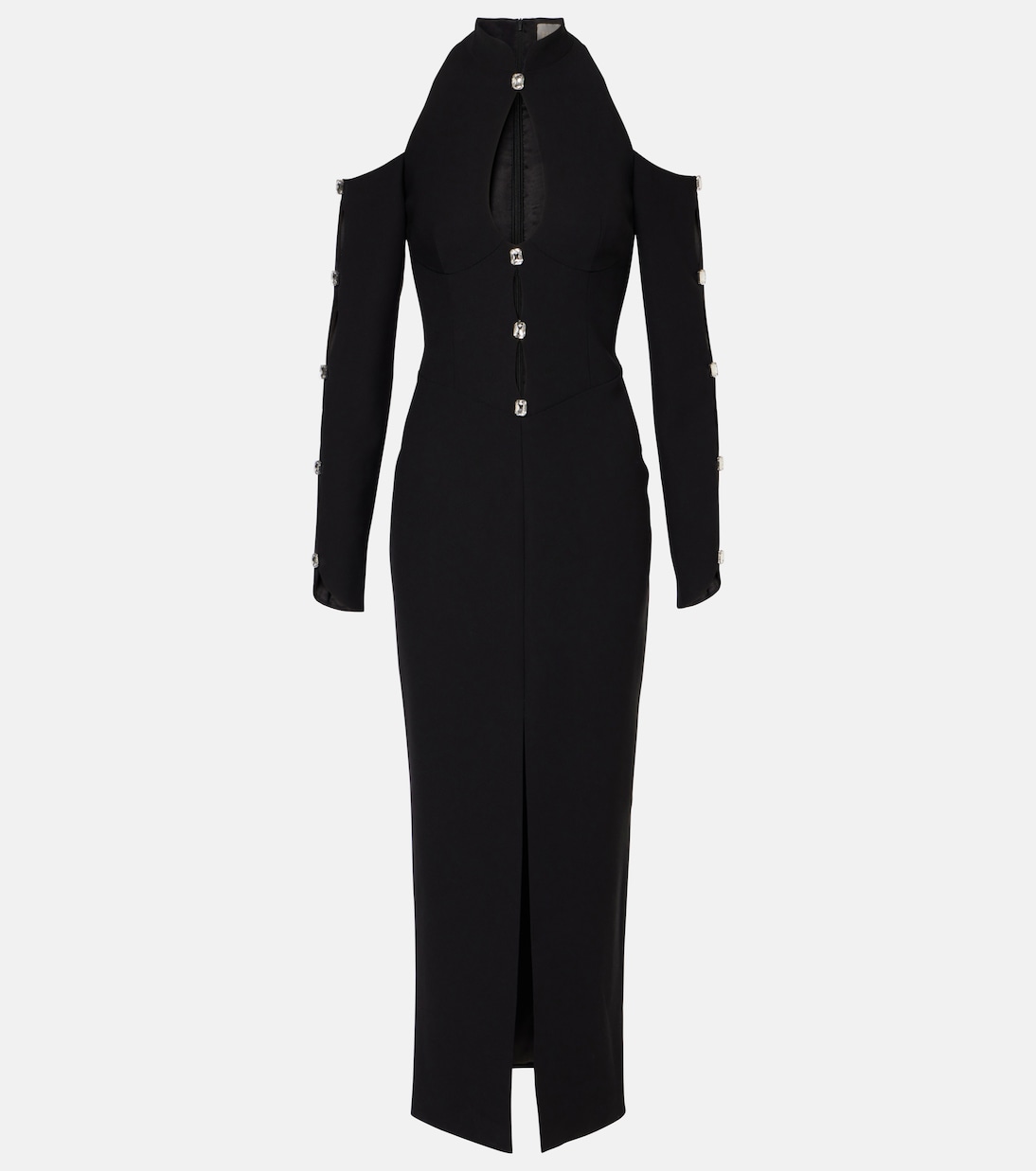 Платье миди из крепа, украшенное кристаллами Rasario, черный
Платье миди из крепа, украшенное кристаллами Rasario, черный