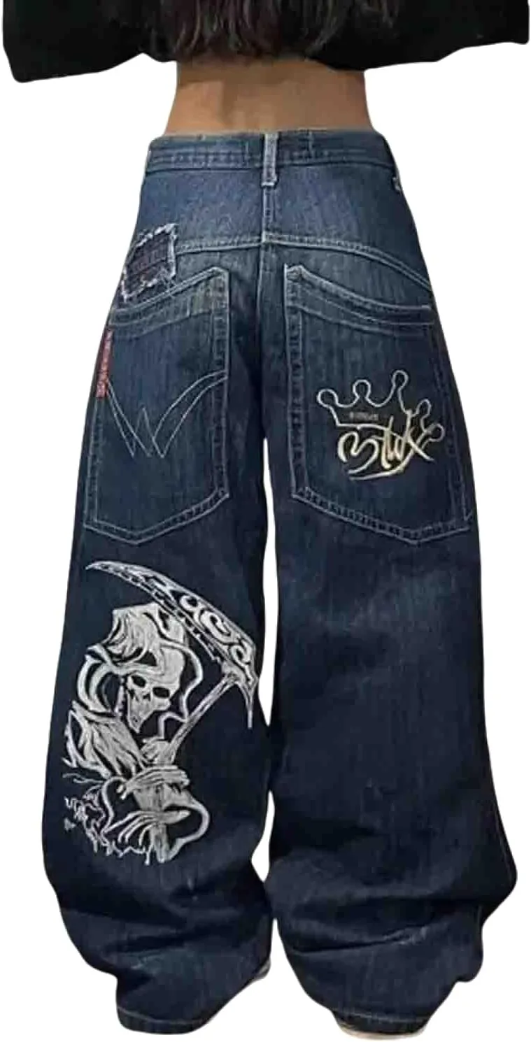 Джинсы Y2K в стиле хип-хоп с принтом черепа MEOKIM
Джинсы Y2K в стиле хип-хоп с принтом черепа MEOKIM