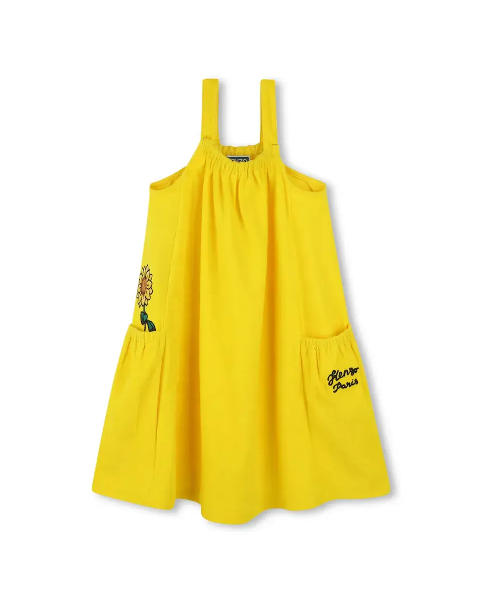 Желтое хлопковое платье для девочки Kenzo Kids, желтый
Желтое хлопковое платье для девочки Kenzo Kids, желтый