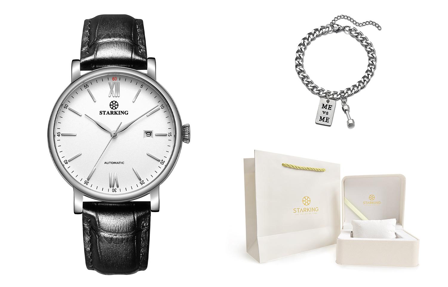 Автоматический механический хронометр мужские часы белый циферблат STARKING
Автоматический механический хронометр мужские часы белый циферблат STARKING