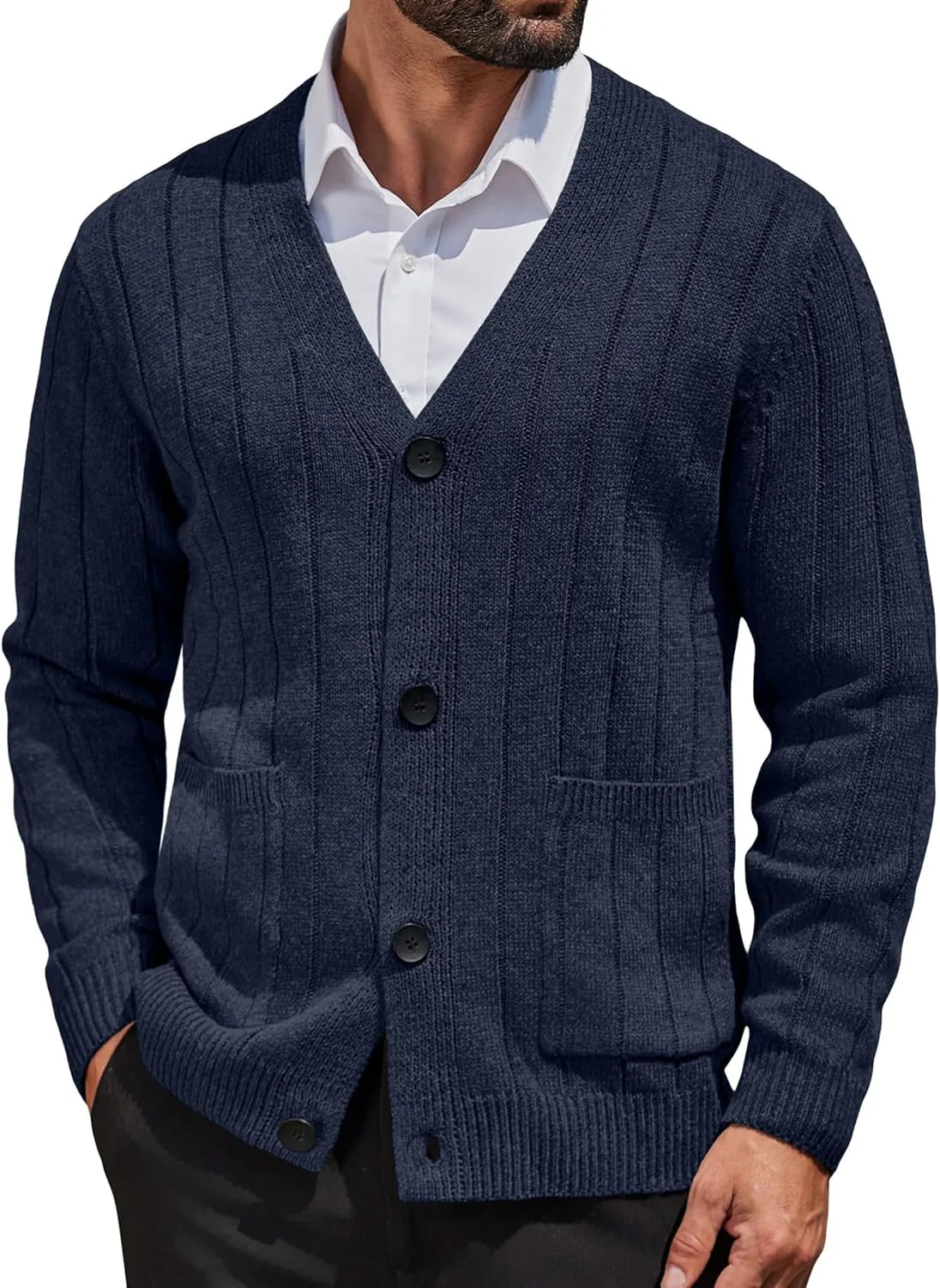 Кардиган мужской COOFANDY V-образный вырез с карманами
Кардиган мужской COOFANDY V-образный вырез с карманами