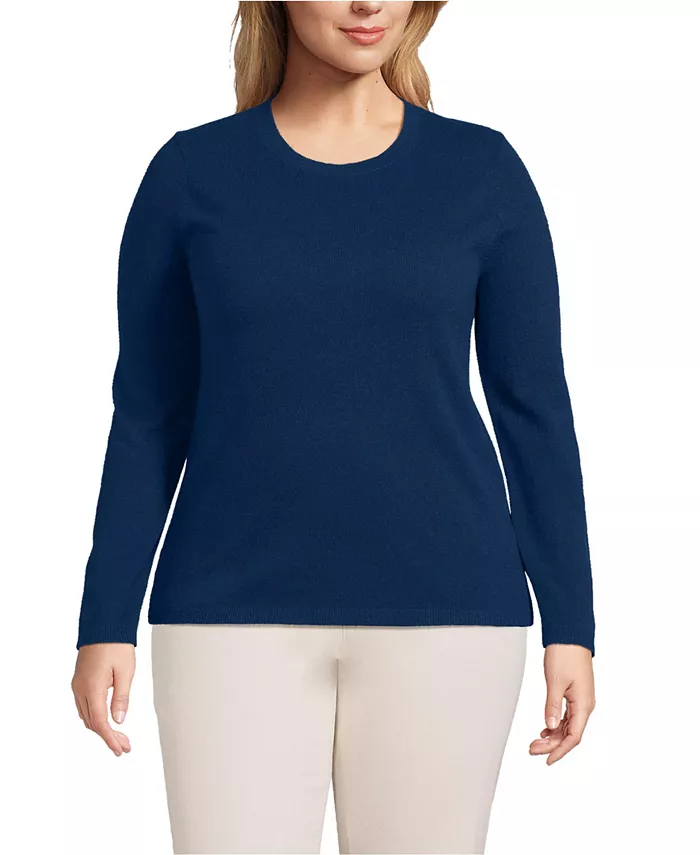 Кашемировый свитер больших размеров Lands' End, синий
Кашемировый свитер больших размеров Lands' End, синий