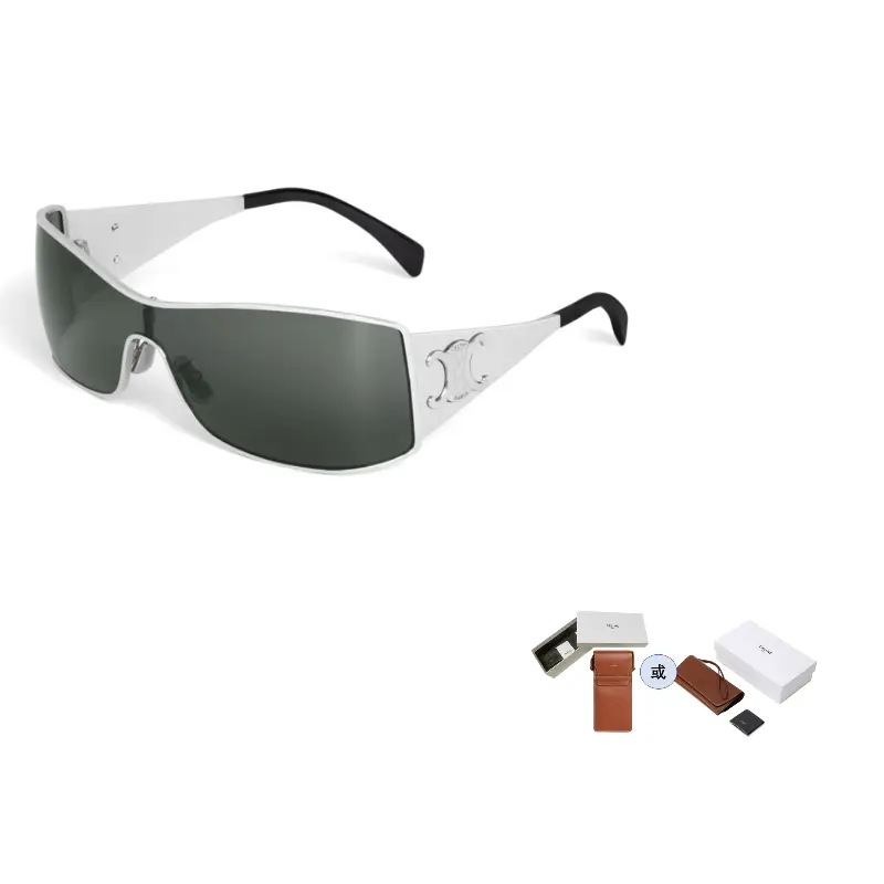 CELINE Триумф металлические гоночные солнцезащитные очки, Silver
CELINE Триумф металлические гоночные солнцезащитные очки, Silver