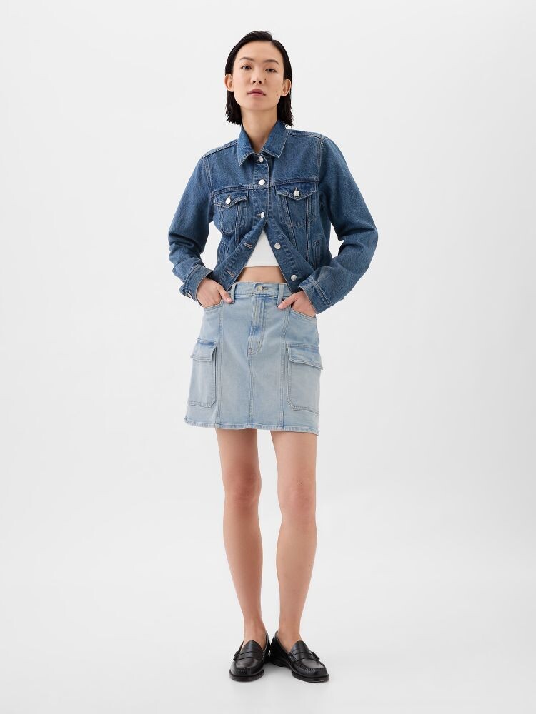 Джинсовая мини-юбка карго Gap, синий
Джинсовая мини-юбка карго Gap, синий