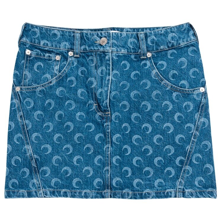Юбка Marine Serre Deadstock Denim Mini Skirt, синий 
Юбка Marine Serre Deadstock Denim Mini Skirt, синий