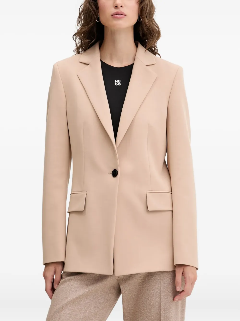 Блейзер с заостренными лацканами HUGO, нейтральный
Блейзер с заостренными лацканами HUGO, нейтральный