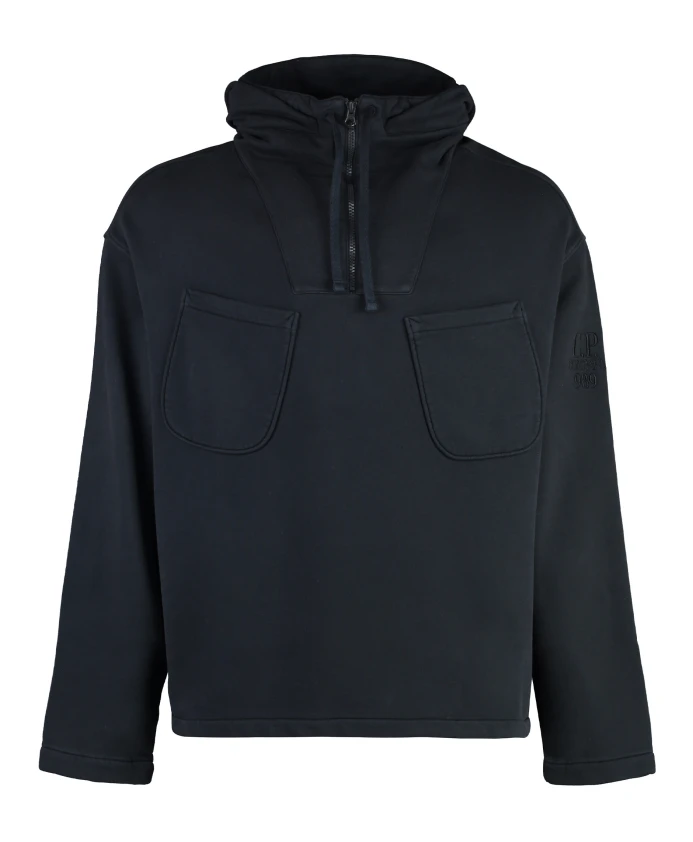 Хлопковая толстовка с полумолнией C.P. Company, черный
Хлопковая толстовка с полумолнией C.P. Company, черный