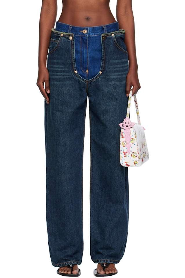 Pushbutton Синие джинсы с многослойной выстиранной тканью
Pushbutton Синие джинсы с многослойной выстиранной тканью