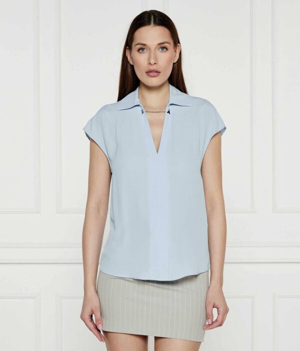 Блуза женская Patrizia Pepe с короткими рукавами, голубой
Блуза женская Patrizia Pepe с короткими рукавами, голубой