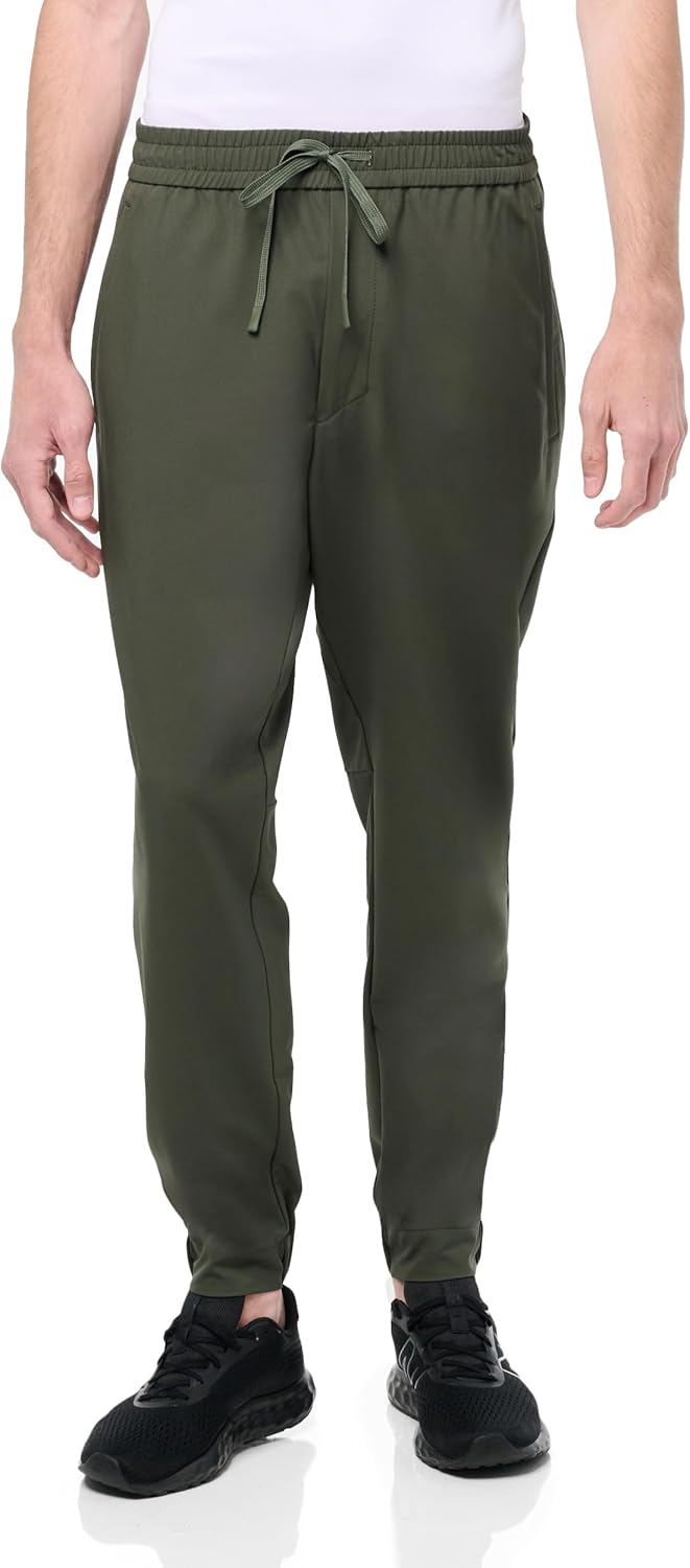 BOSS Мужские брюки с сужением и манжетами из технической спортивной ткани, Yoga Green
BOSS Мужские брюки с сужением и манжетами из технической спортивной ткани, Yoga Green