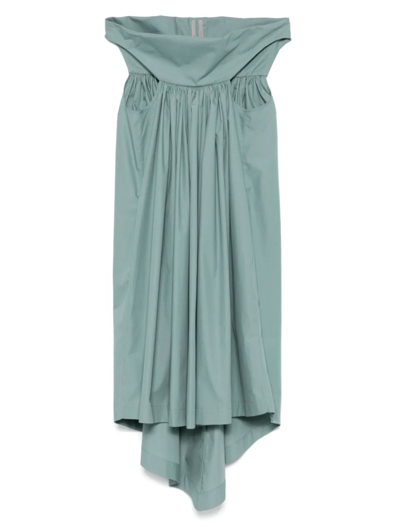 Асимметричное платье миди от Rick Owens, зеленый 
Асимметричное платье миди от Rick Owens, зеленый