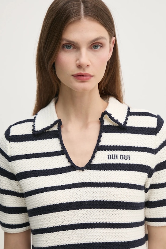 Хлопковый свитер Oui, бежевый 
Хлопковый свитер Oui, бежевый