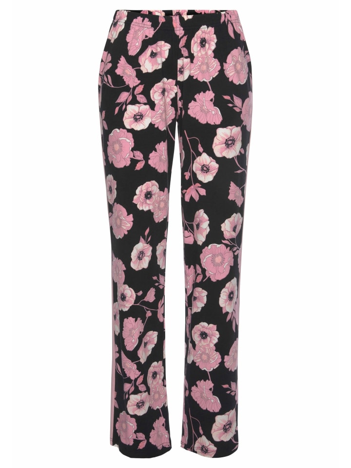 Пижамные штаны с черно-розовым цветочным принтом LASCANA
Пижамные штаны с черно-розовым цветочным принтом LASCANA