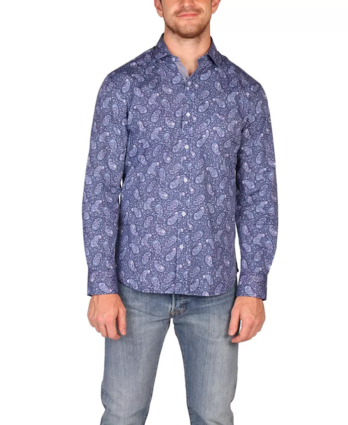 Мужская рубашка с длинным рукавом в цветочном узоре пейсли Tailorbyrd, синий
Мужская рубашка с длинным рукавом в цветочном узоре пейсли Tailorbyrd, синий