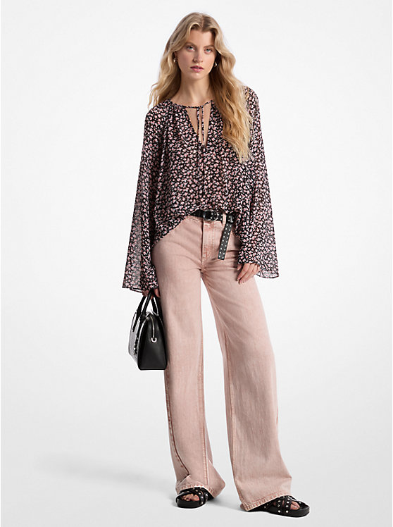 Джинсы широкого кроя, окрашенные в готовом виде Michael Kors, розовый 
Джинсы широкого кроя, окрашенные в готовом виде Michael Kors, розовый