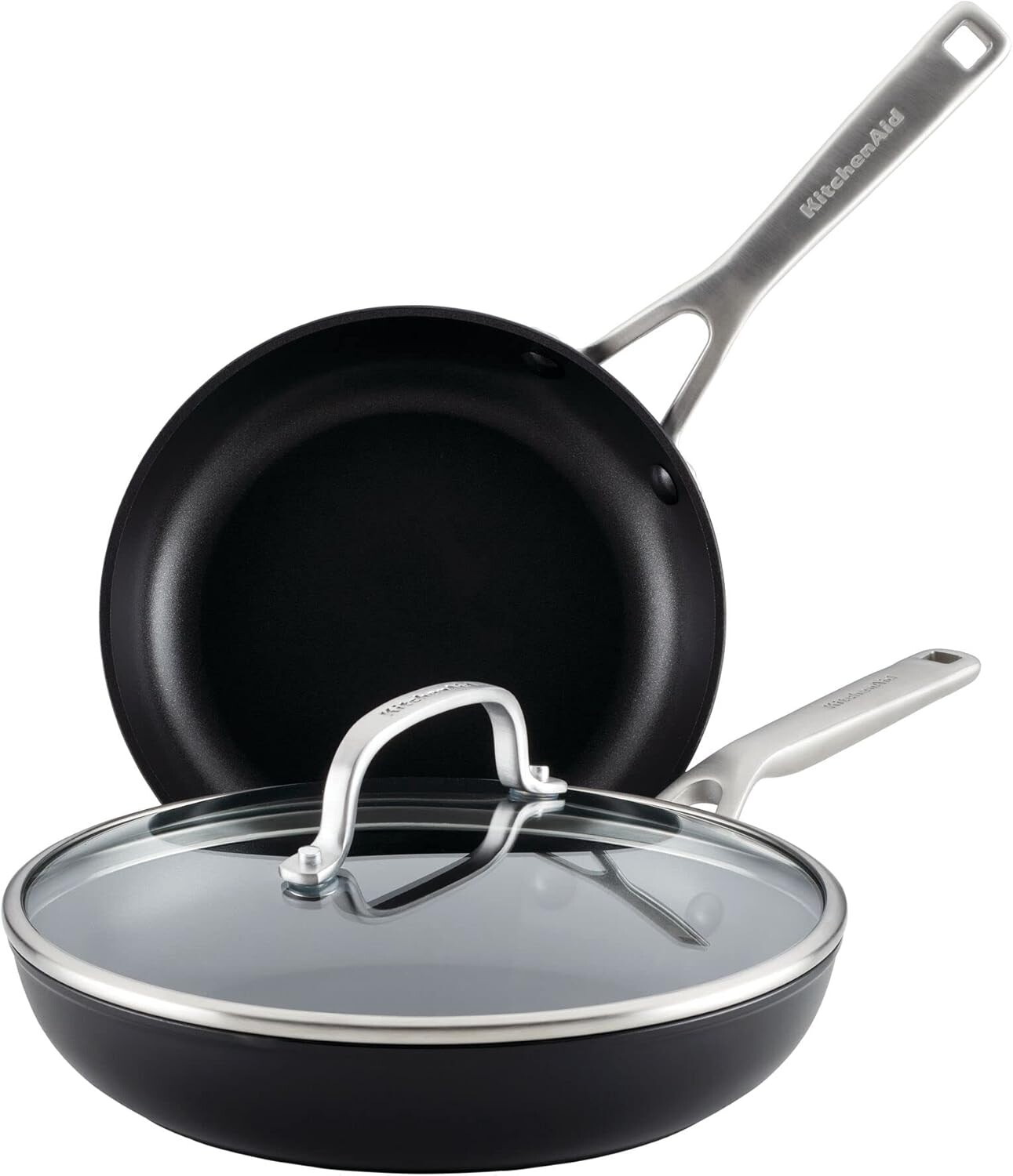 Kitchen Aid Индукционные сковороды с твердым анодированным антипригарным покрытием, набор из 3 предметов — матовый черный KitchenAid, Matte Black
Kitchen Aid Индукционные сковороды с твердым анодированным антипригарным покрытием, набор из 3 предметов — матовый черный KitchenAid, Matte Black
