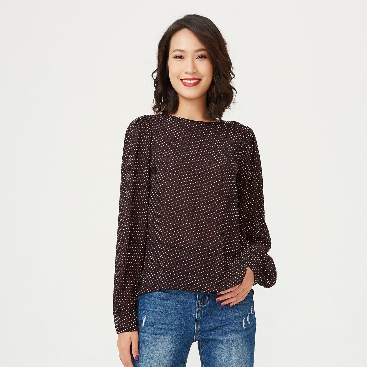 Блузка с круглым вырезом и квадратными мини-принтами S&J Weekends, черный
Блузка с круглым вырезом и квадратными мини-принтами S&J Weekends, черный