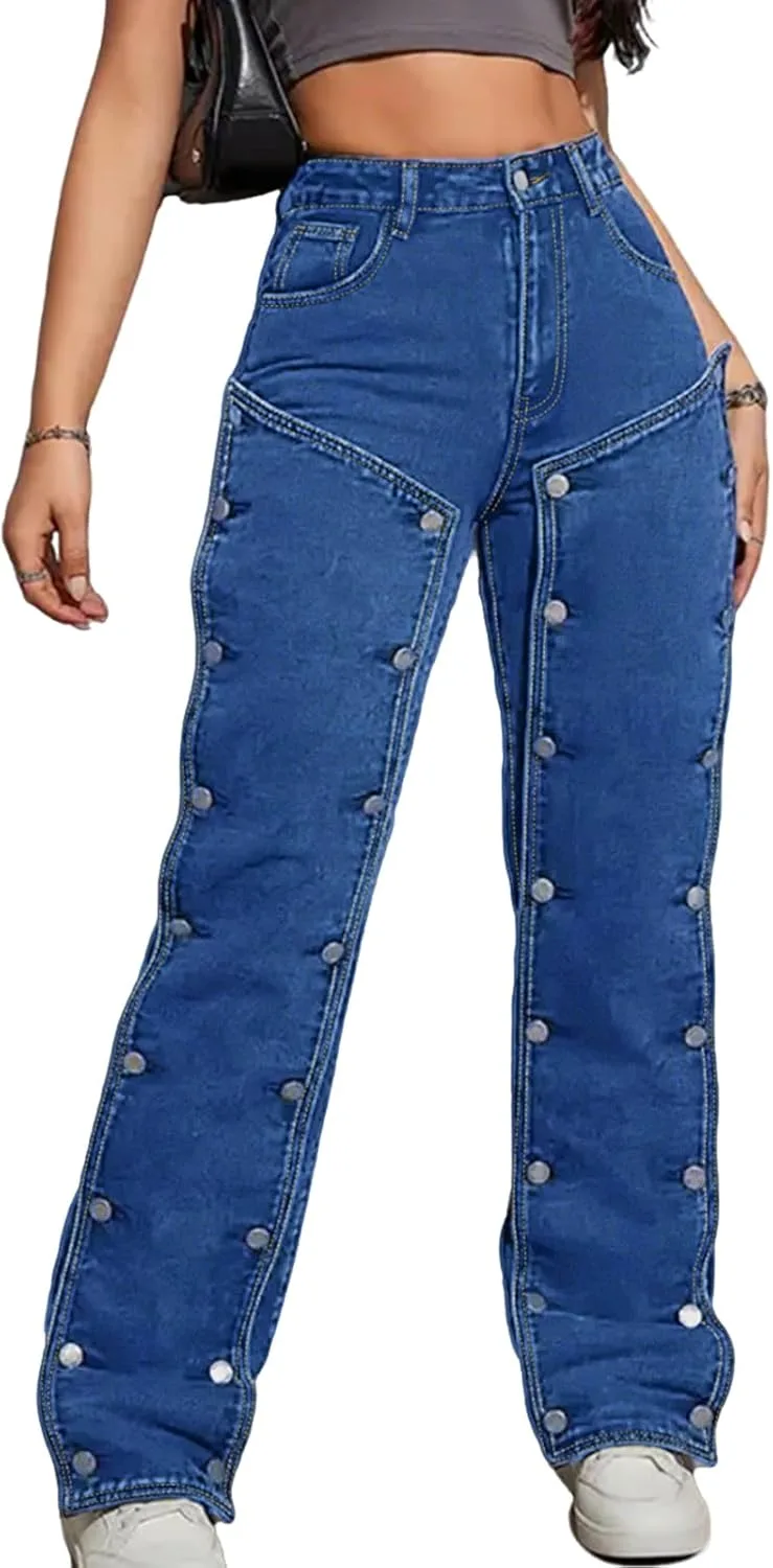 Женские джинсы Casual Y2k Western с высокой талией и широкими штанинами QERINTE
Женские джинсы Casual Y2k Western с высокой талией и широкими штанинами QERINTE