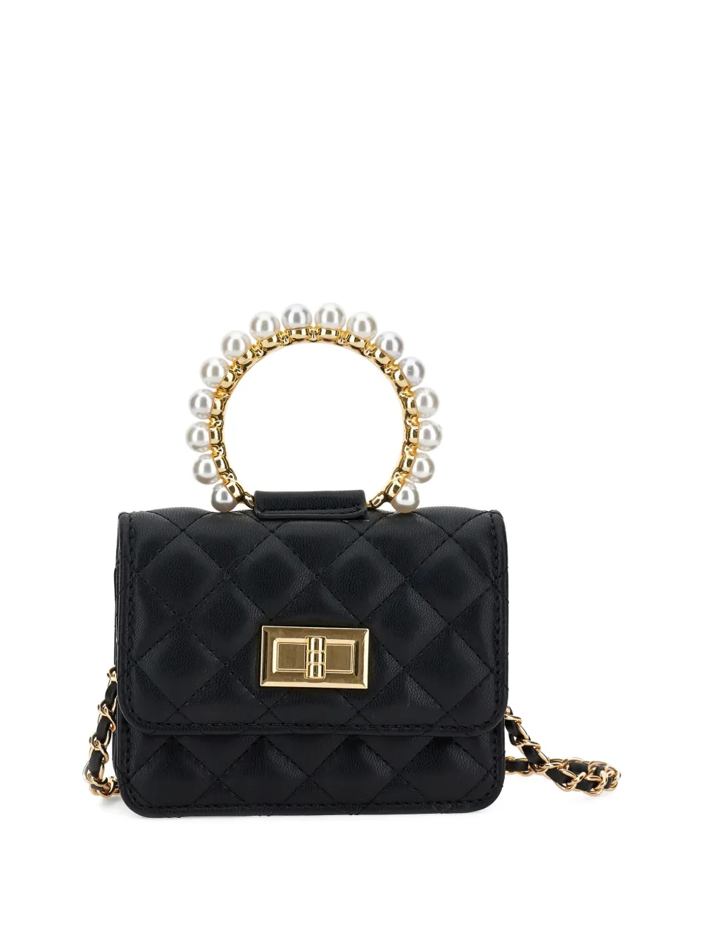 Стеганая сумка на плечо с декорированной ручкой Monnalisa, черный
Стеганая сумка на плечо с декорированной ручкой Monnalisa, черный