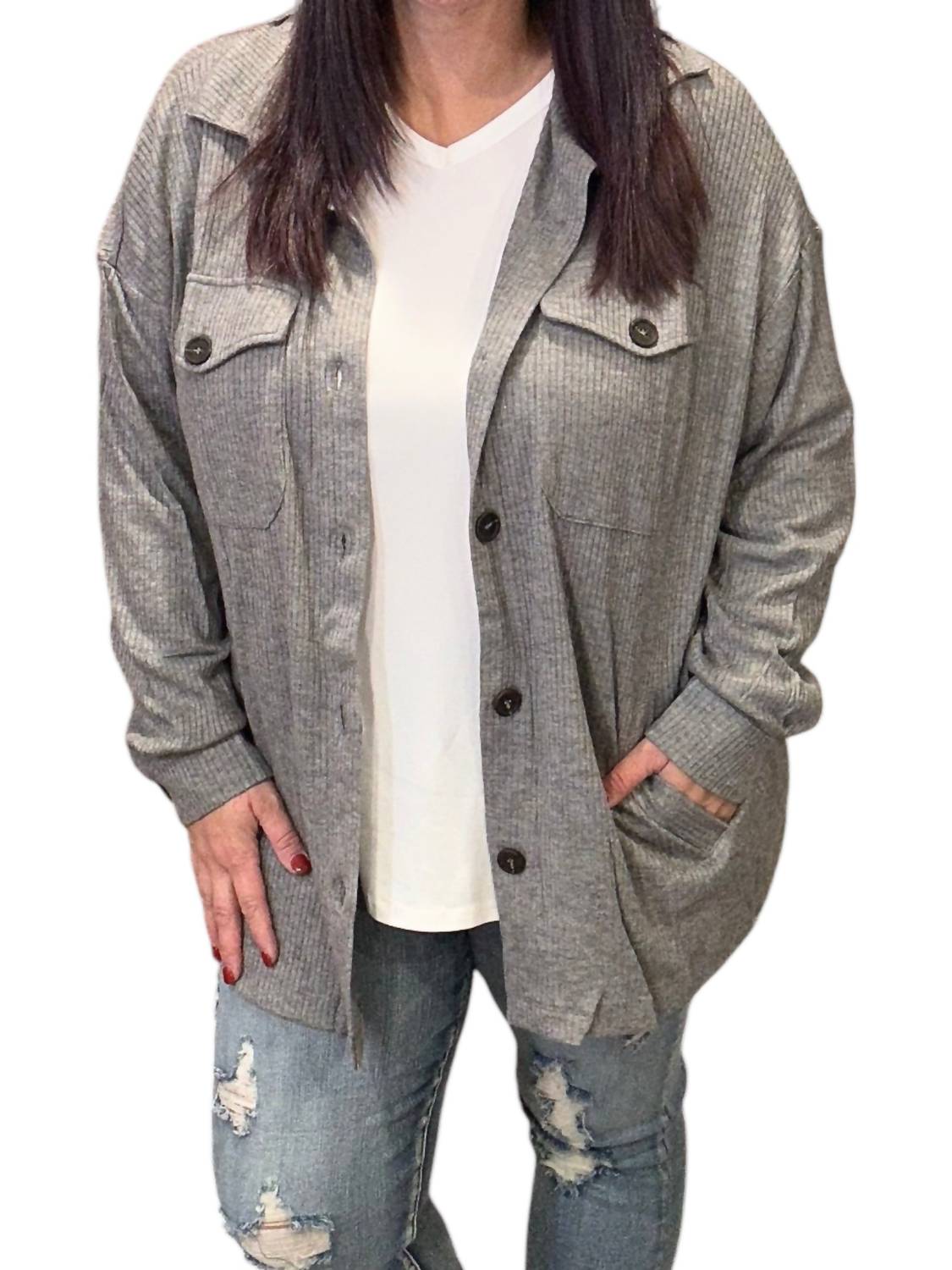 Длинный свитер в рубчик цвета древесного угля ZENANA, цвет charcoal
Длинный свитер в рубчик цвета древесного угля ZENANA, цвет charcoal