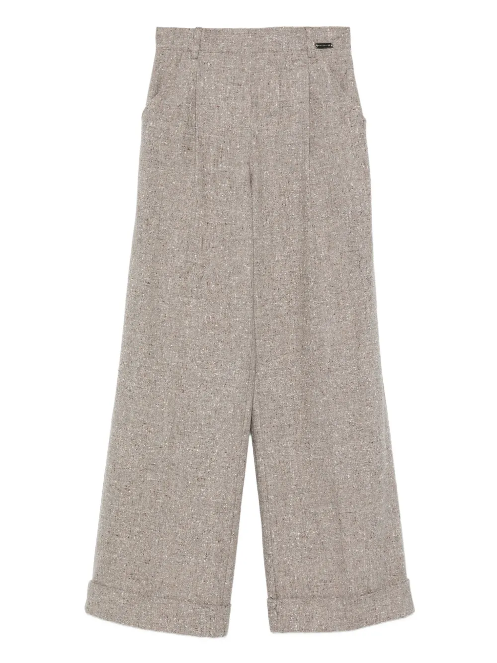 Твидовые брюки широкого кроя Manzoni 24, нейтральный 
Твидовые брюки широкого кроя Manzoni 24, нейтральный