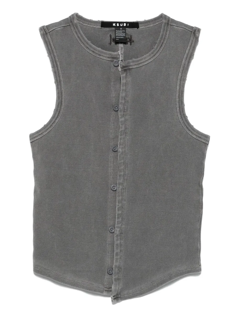 Кардиган в рубчик с застежкой на пуговицы спереди Ksubi, серый 
Кардиган в рубчик с застежкой на пуговицы спереди Ksubi, серый