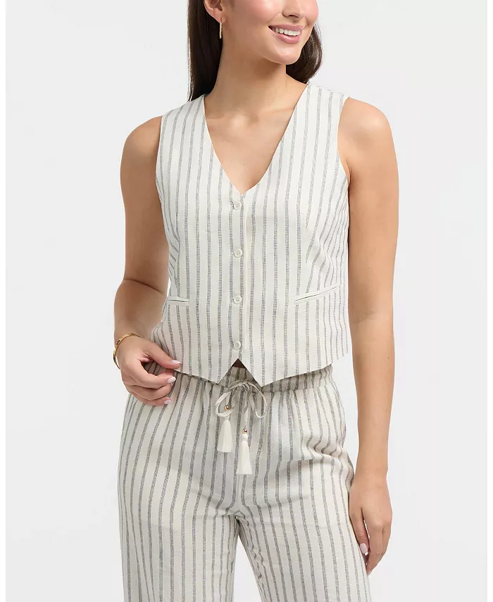 Женский жилет из льняной смеси с застежкой на пуговицы спереди Ellen Tracy, белый
Женский жилет из льняной смеси с застежкой на пуговицы спереди Ellen Tracy, белый