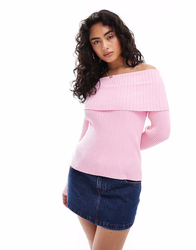 Гламурный трикотажный топ Bardot сахарно-розового цвета Glamorous
Гламурный трикотажный топ Bardot сахарно-розового цвета Glamorous