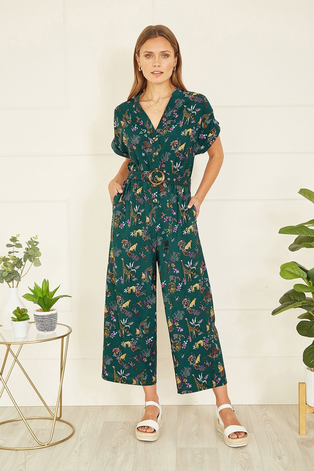 Комбинезон Safari с животным принтом Yumi, зеленый
Комбинезон Safari с животным принтом Yumi, зеленый